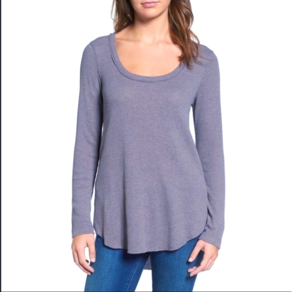 Hinge Cream Thermal Waffle Knit Long-sleeve